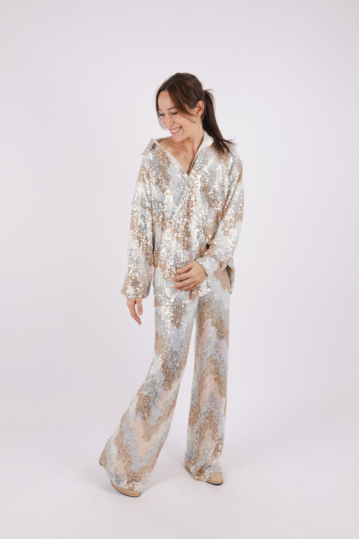 SEQUIN BLOUSE GOLD