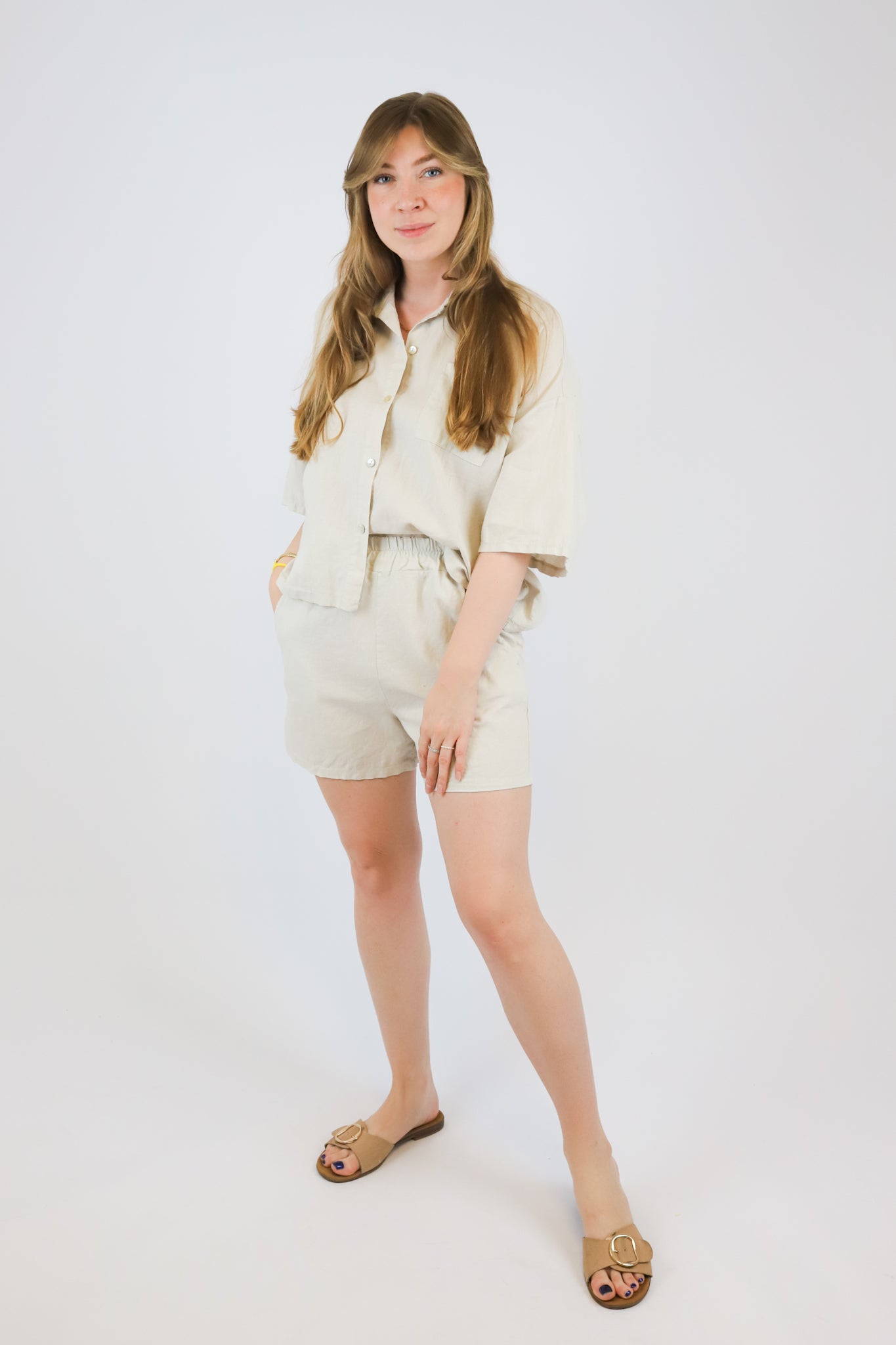 LINEN SHORTS BEIGE