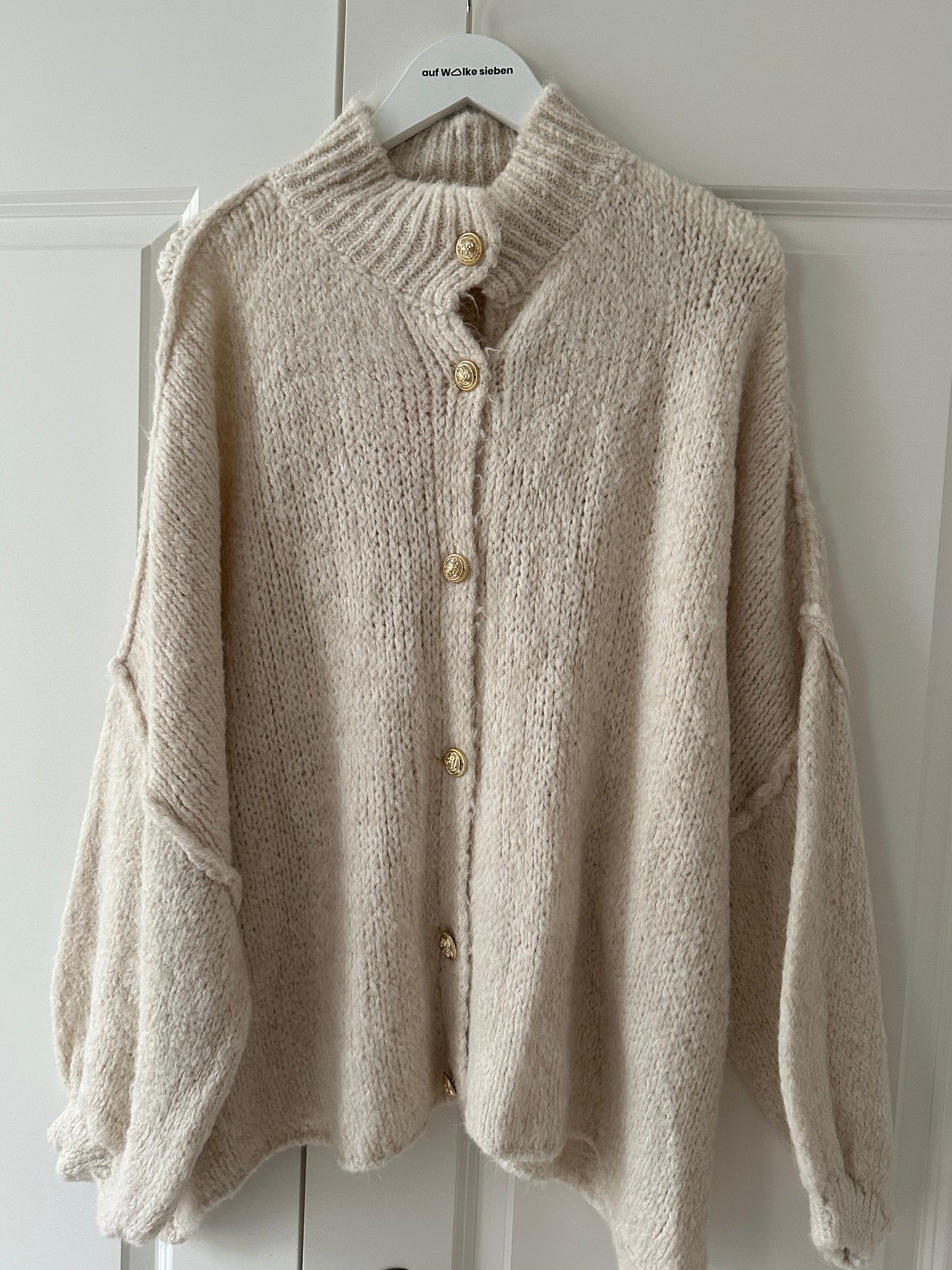 OVERSIZE CARDI CREME