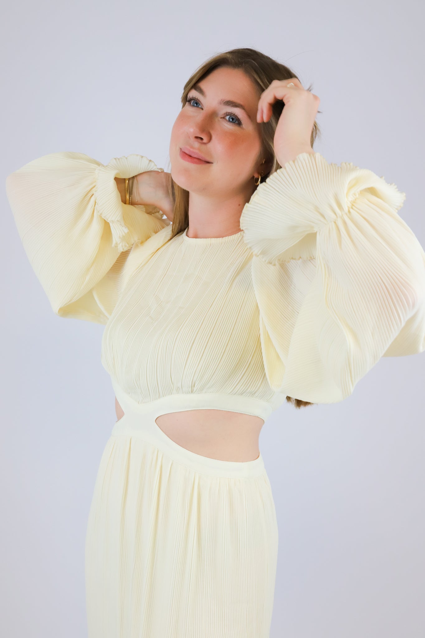 PLISSEE MAXIDRESS VANILLA