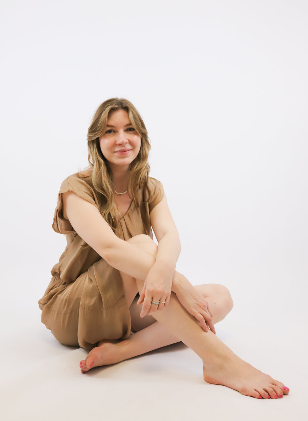 SILK DRESS CARAMEL