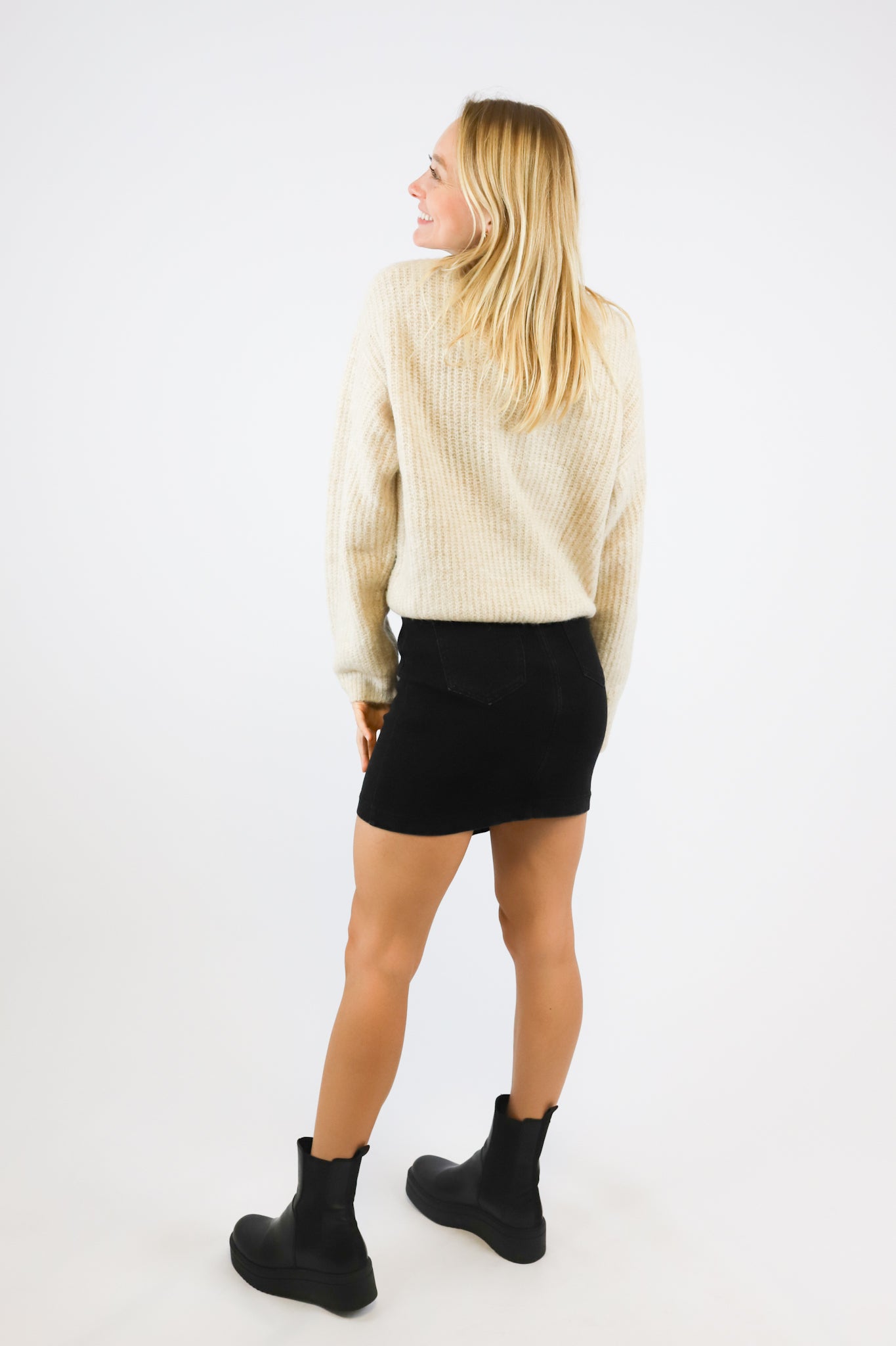JEANS SKIRT BLACK