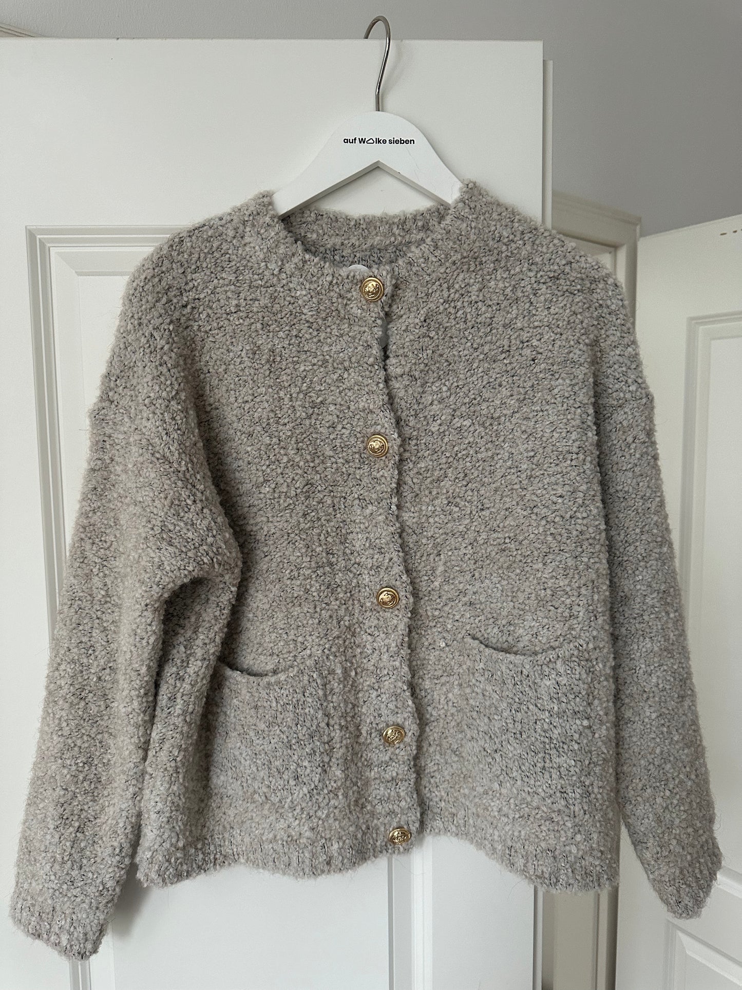 TEXTURE CARDI TAUPE MIXED