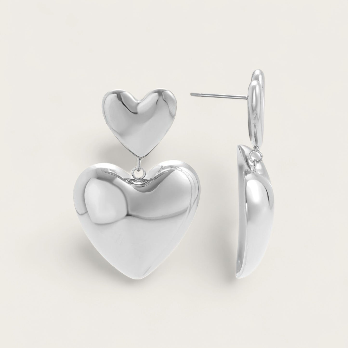 HEART EARRING SILVER