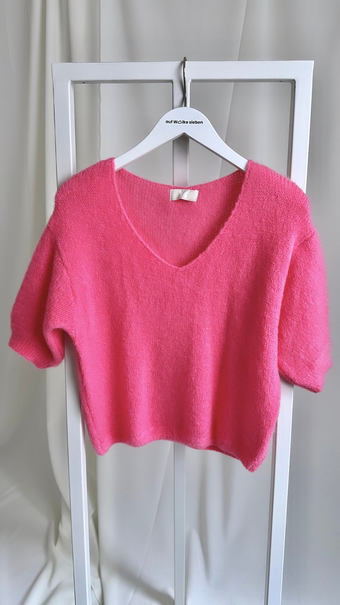 KNIT SHIRT V-NECK PINK