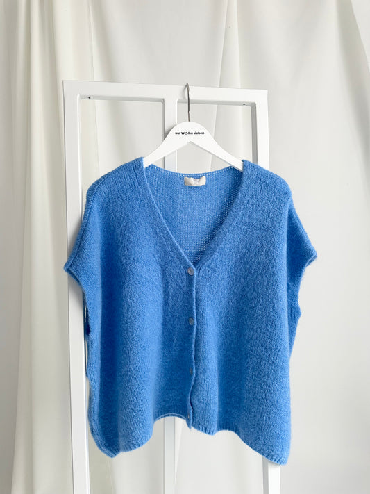 KNIT OVERSIZE VEST BLUE