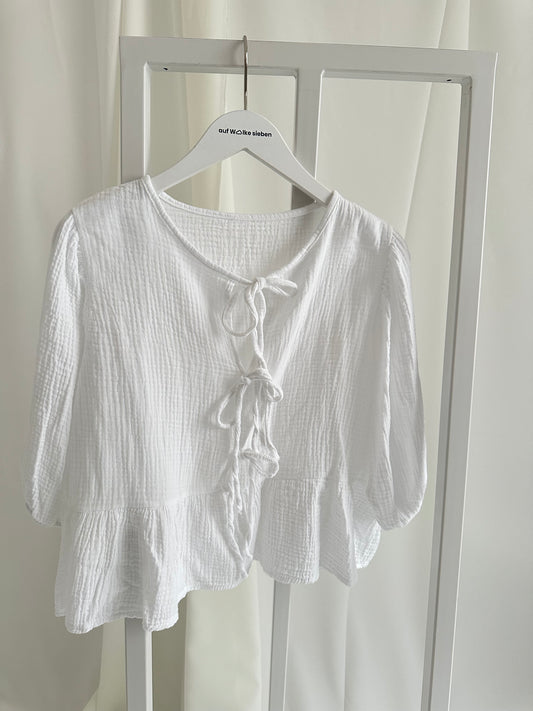 BLOUSE MUSSELIN BOW WHITE