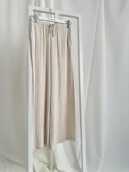 LINEN STRIPES TROUSERS