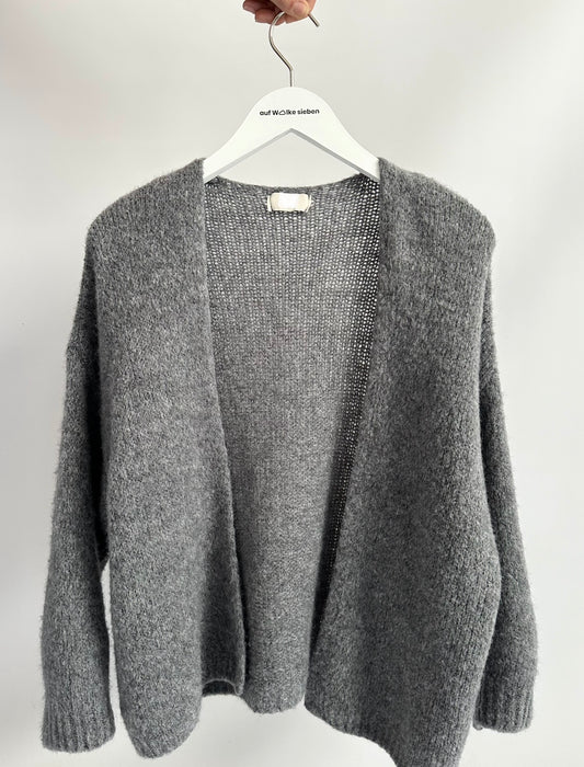 CARDIGAN OFFEN GREY