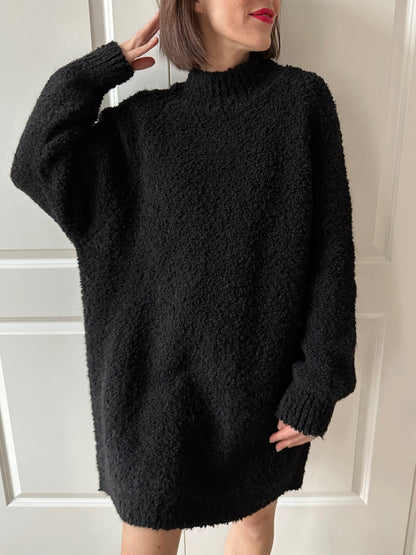 TEXTURE LONGPULLOVER SCHWARZ