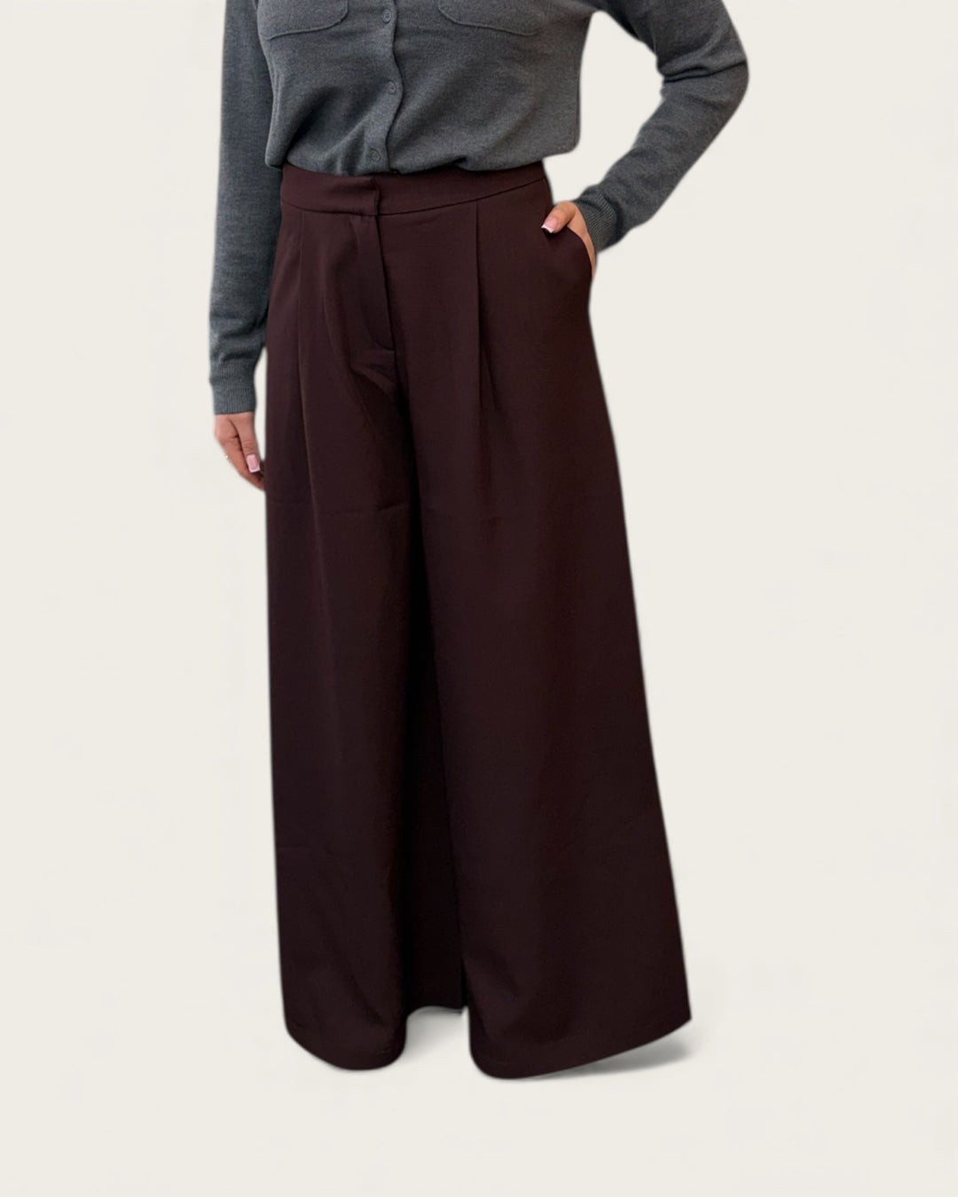 WIDE PANTS PLUM