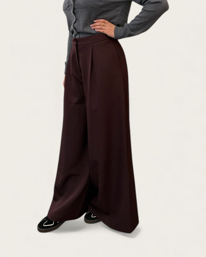 WIDE PANTS PLUM