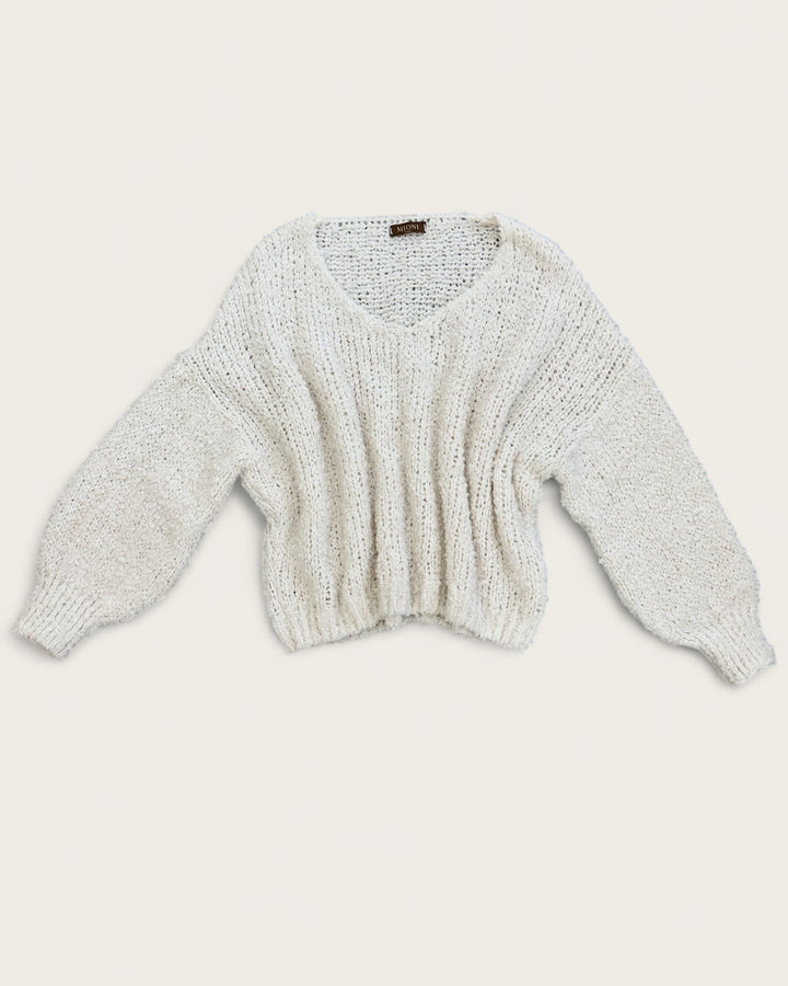 TEXTURE V PULLOVER CREME