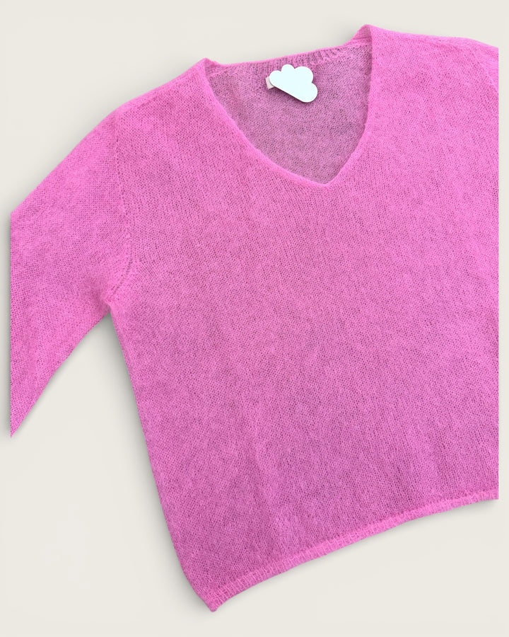 LIGHT MOHAIR VNECK PINK