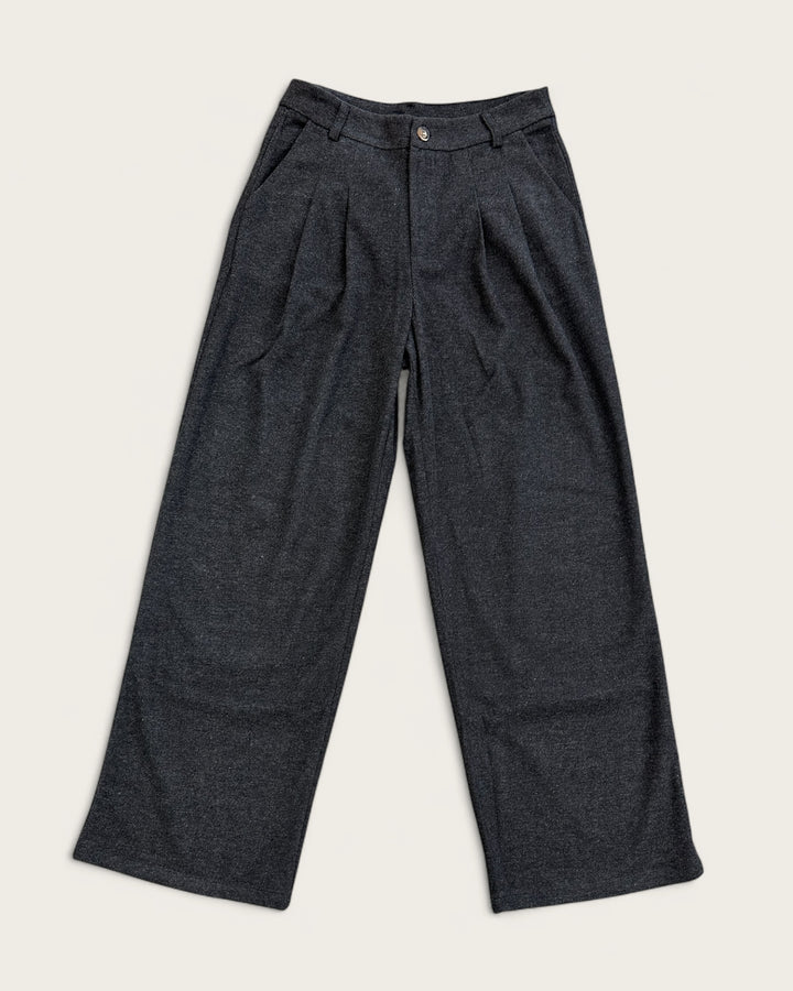 WOOL PLATED TROUSERS