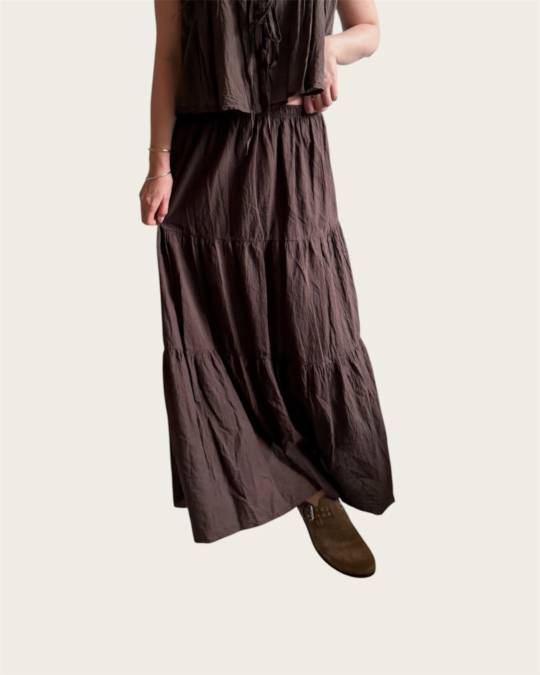 SUMMER COTTON MAXI BROWN