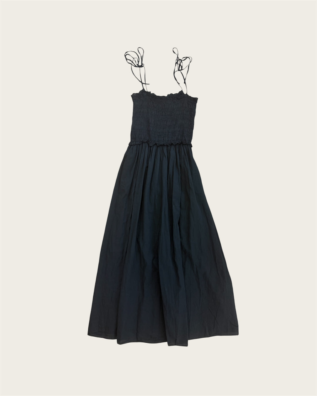 COTTON SMOKED DRESS BLACK