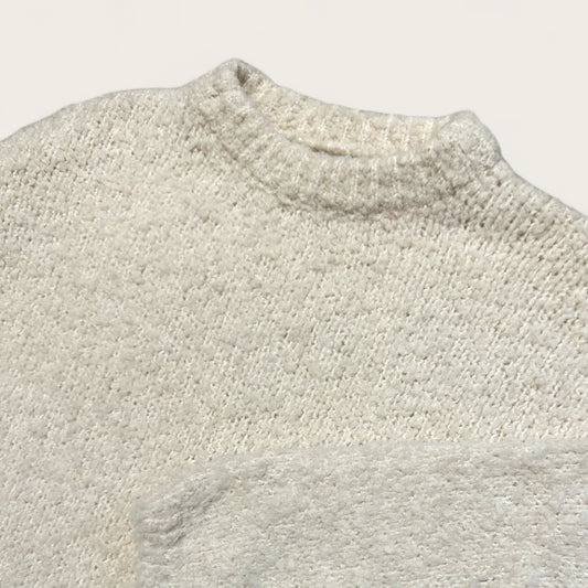 TEXTURE ROUND PULLOVER CREME