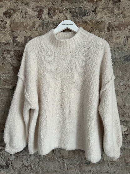 WIDE TEXTURE PULLOVER CREME