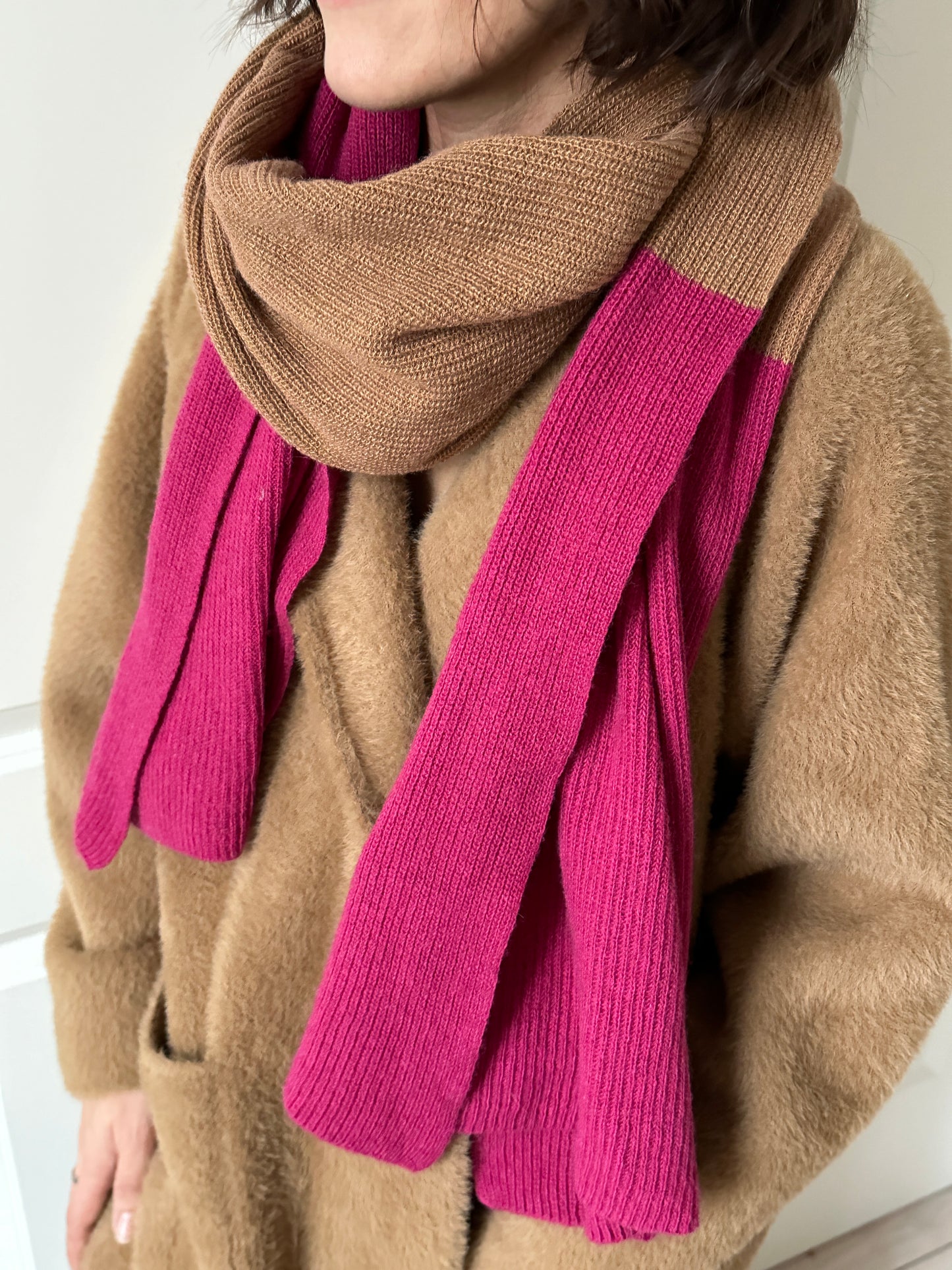 SCARF TAUPE/PINK