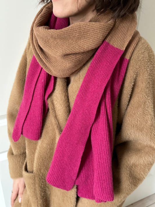 SCARF TAUPE/PINK