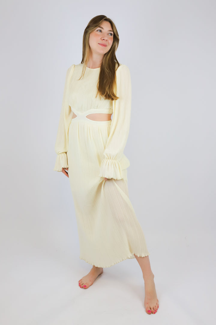 PLISSEE MAXIDRESS VANILLA