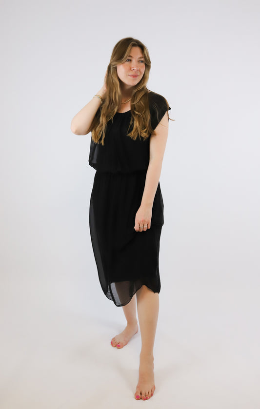 SILK DRESS BLACK