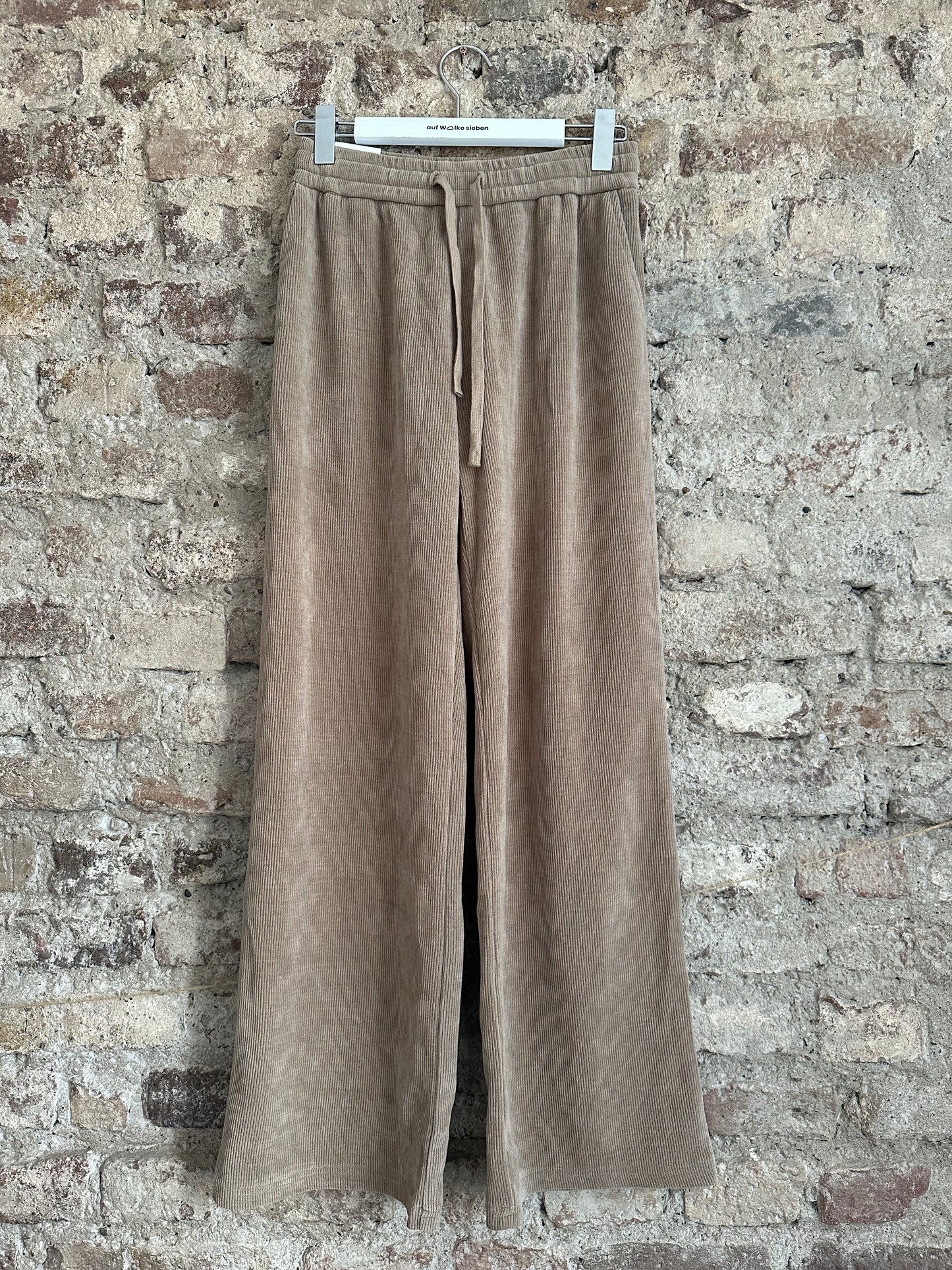 WIDE LEG CORD TROUSERS TAUPE