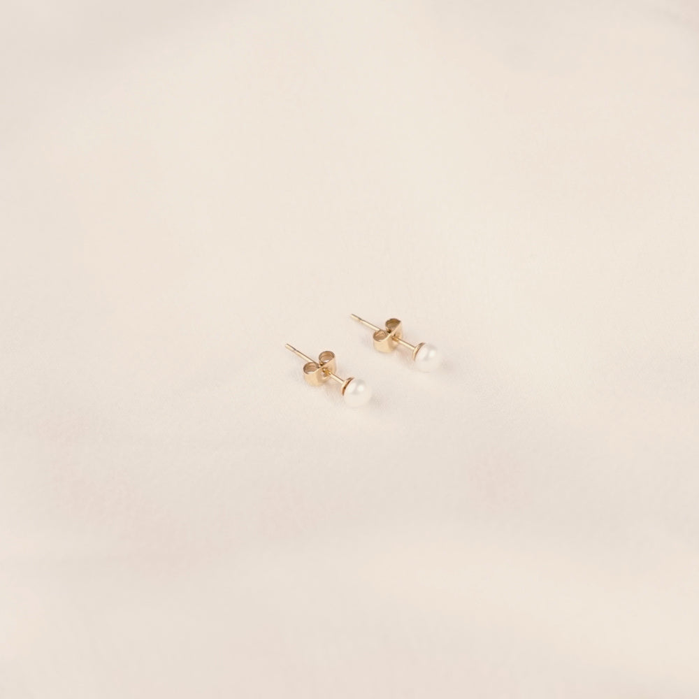 SONJA EDELSTAHL OHRRINGE GOLD/PEARL