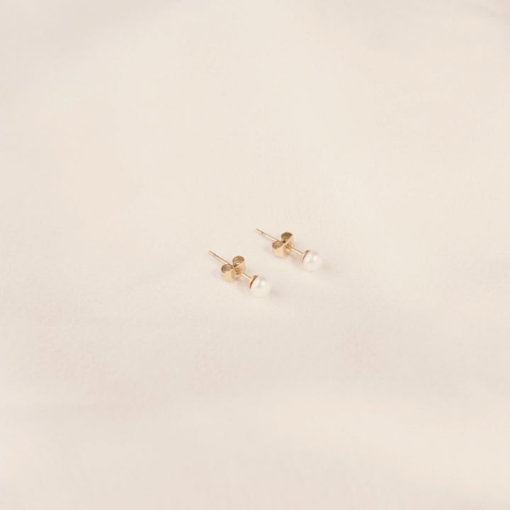 SONJA EDELSTAHL OHRRINGE GOLD/PEARL
