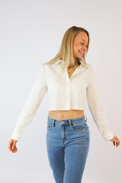 ELONIE CROPPED BLOUSE WHITE