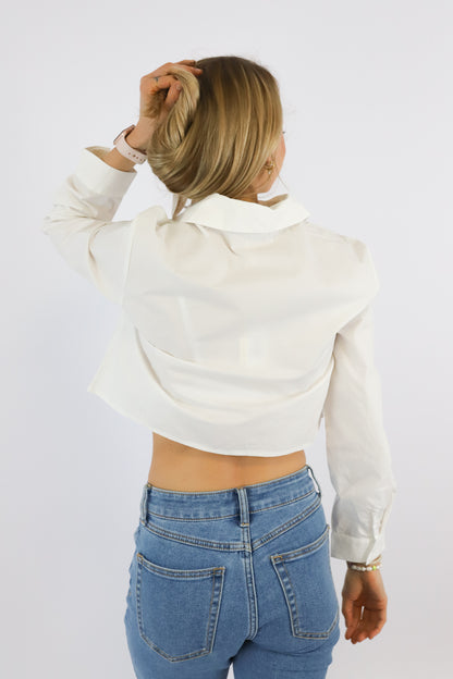 ELONIE CROPPED BLOUSE WHITE