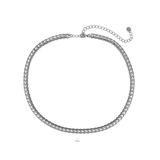 SOPHIA ROUND FLAT CHAIN EDELSTAHL KETTE SILBER