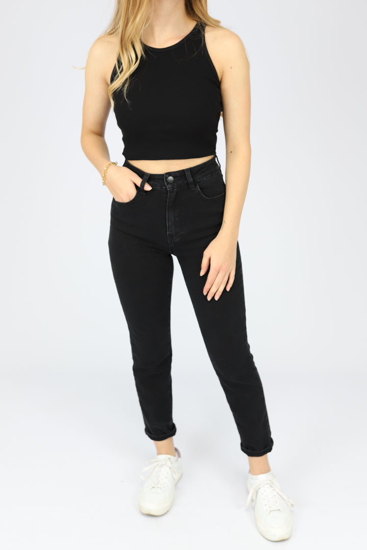 MOM JEANS BLACK